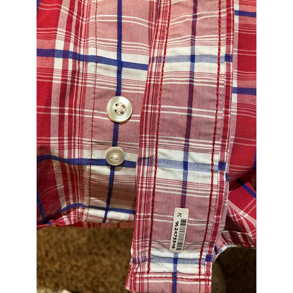 Wrangler George Strait Plaid Long Sleeve Button Down Shirt Size M Cowboy Cut - Picture 6 of 8